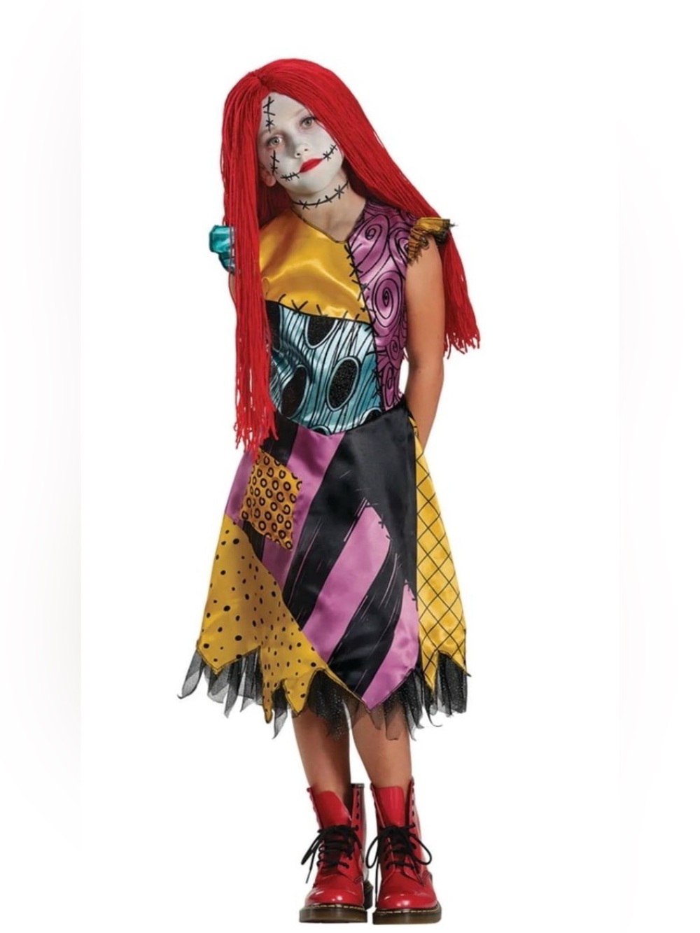 Disney Sally Patchwork Dress Costume & wig - size 7/8